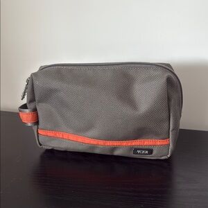 Tumi Gray and Orange Toiletry Bag